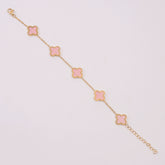 Womens Golden Chain Bracelet Pink